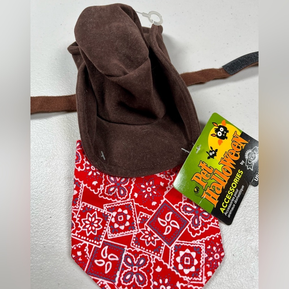 Halloween Pet Costume-western hat and scarf size S